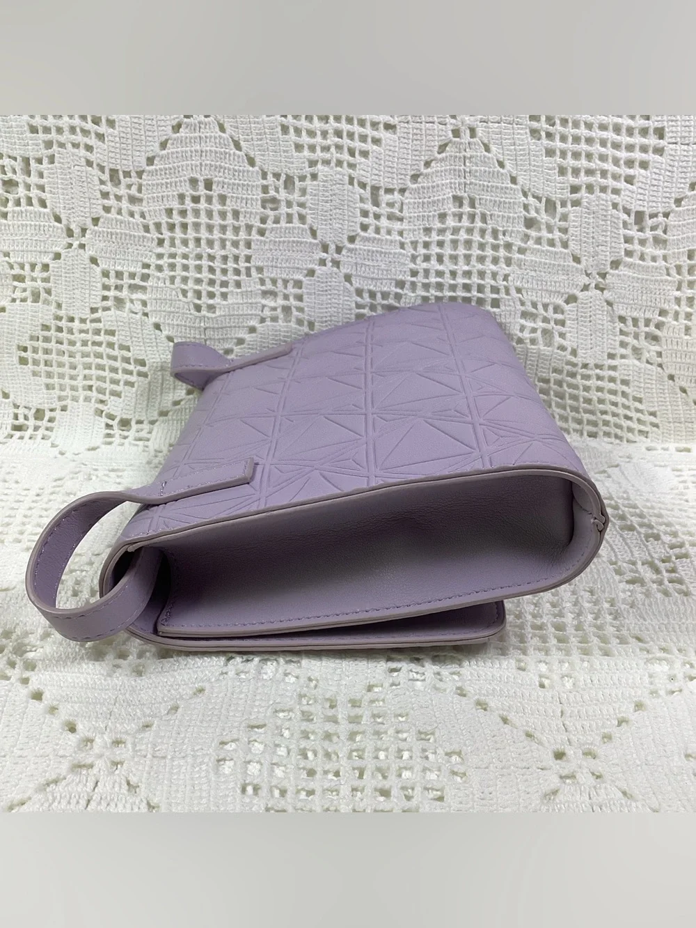 Hank & Henry Lilac Geometric Embossed Crossbody Bag